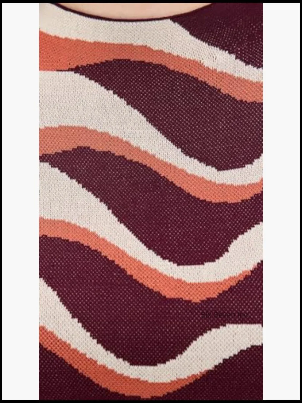 Lightweight Jacquit Knit Dress with Flared Cuffs and Mock Neck - Picture 6 of 6